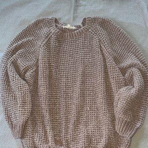 Cozy Chunky Knit Crewneck Sweater - Taupe